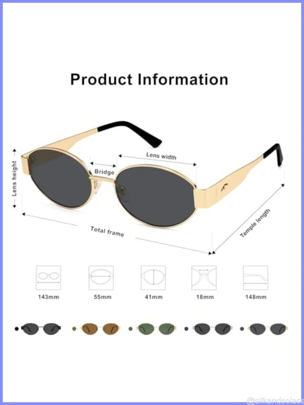 Retro Oval Sunglasses UV Protection Full Frame Classic 80s 90s Shades